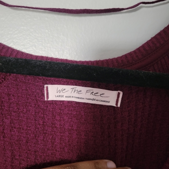 Free People We The Free Santa Clara Thermal Cotton Bohemian Shirt. Size L - Picture 6 of 8